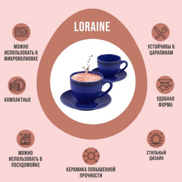 30452-1 Чайный набор 4пр Loraine ГОЛУБОЙ LORAINE 