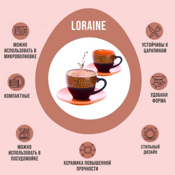 30451-2 Чайный набор 4пр Loraine ОРАНЖЕВЫЙ LORAINE 