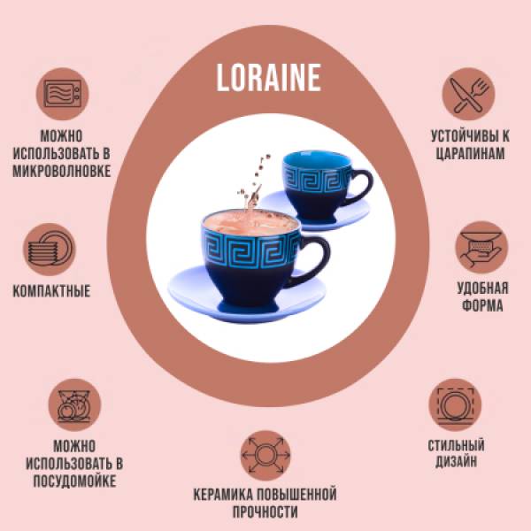30451-1 Чайный набор 4пр Loraine СИНИЙ LORAINE 