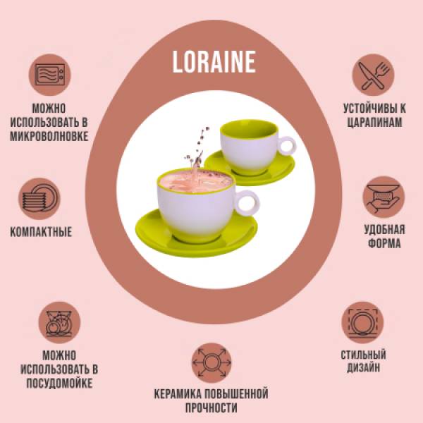 27581-3 Чайный набор 4пр Loraine ЗЕЛЁНЫЙ LORAINE 