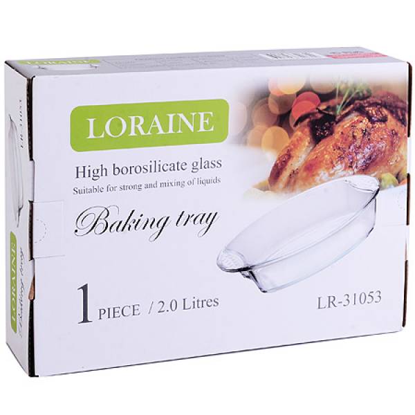 31053 Жаровня стекло высокая 2,0л 30х20,5х6,5см LORAINE 